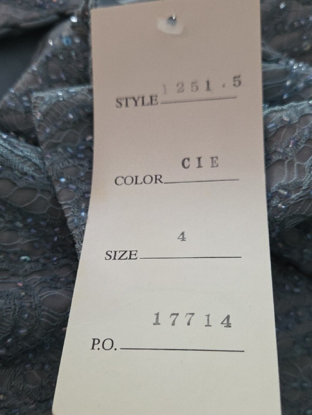 Carmen Marc Valvo Dusty Blue Beaded Lace Jacket - Picture 4 of 5